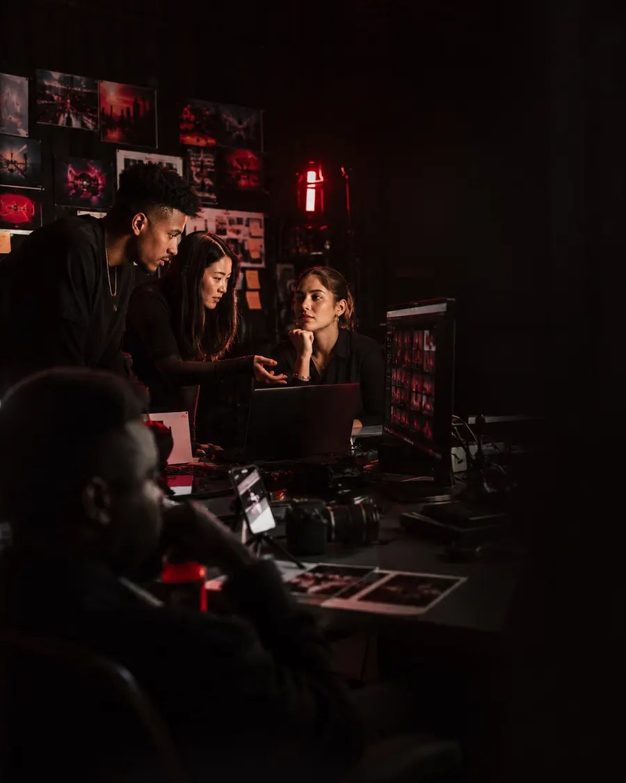 Daily Vertex team collaborating in studio